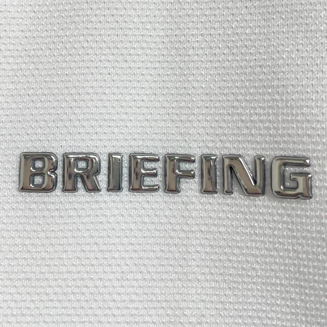 A16521 美品ブリーフィングゴルフ 22ss 3Dロゴ長袖ポロシャツ 白XS
