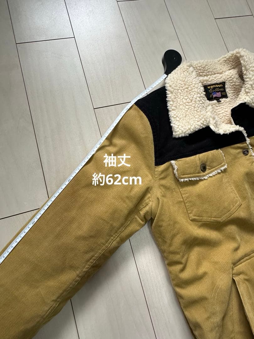 Vanson ボア襟ジャケット ベージュ/黒