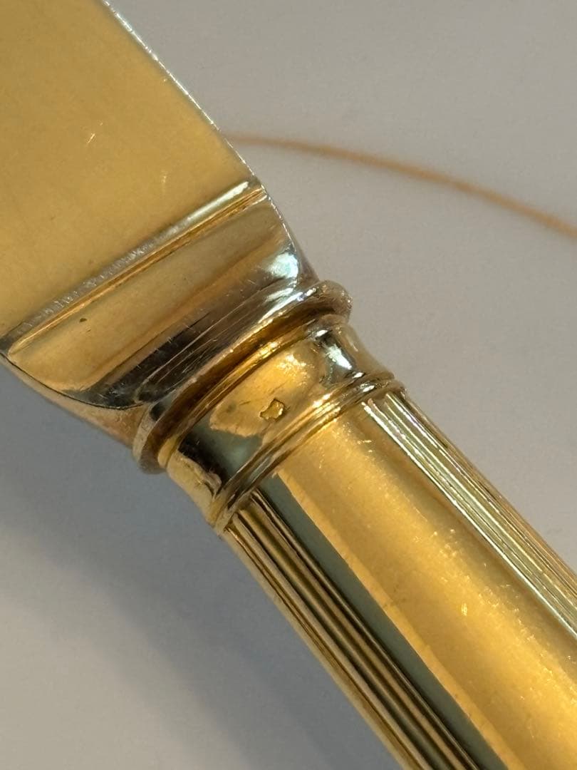 フランス ピュイフォルカ／純銀 ヴェルメイユ／ナイフ＆フォーク １セット（A）