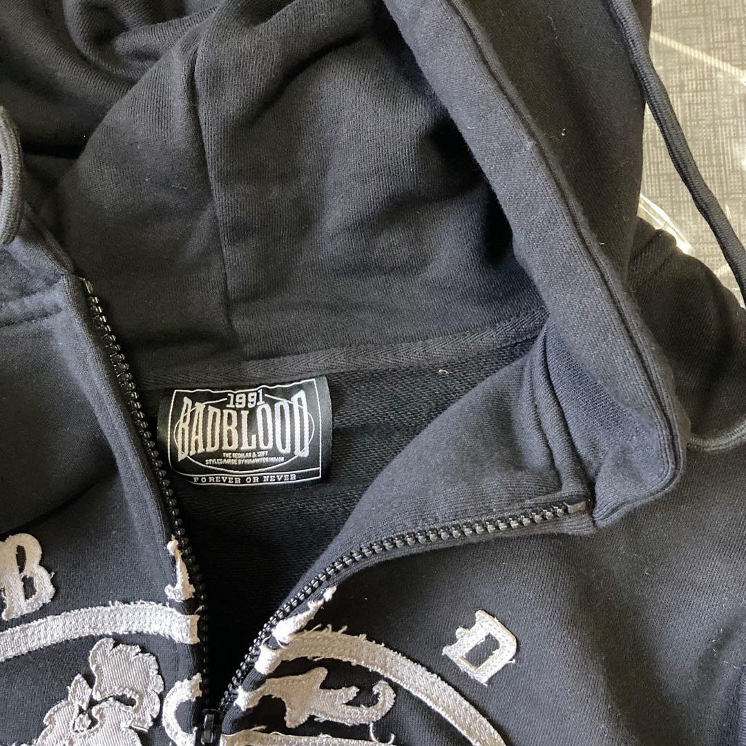 BADBLOOD ジップアップパーカー ブラック