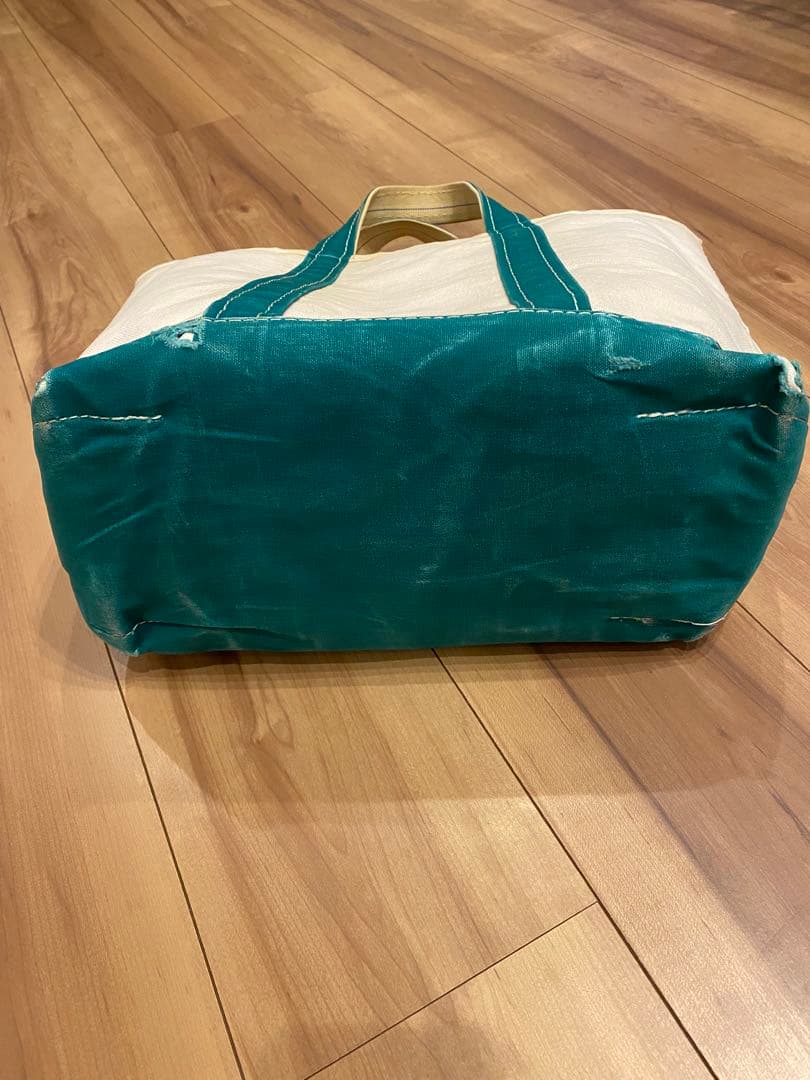 80s エルエルビーン　トートバッグ　2色タグ　グリーン　M 襤褸