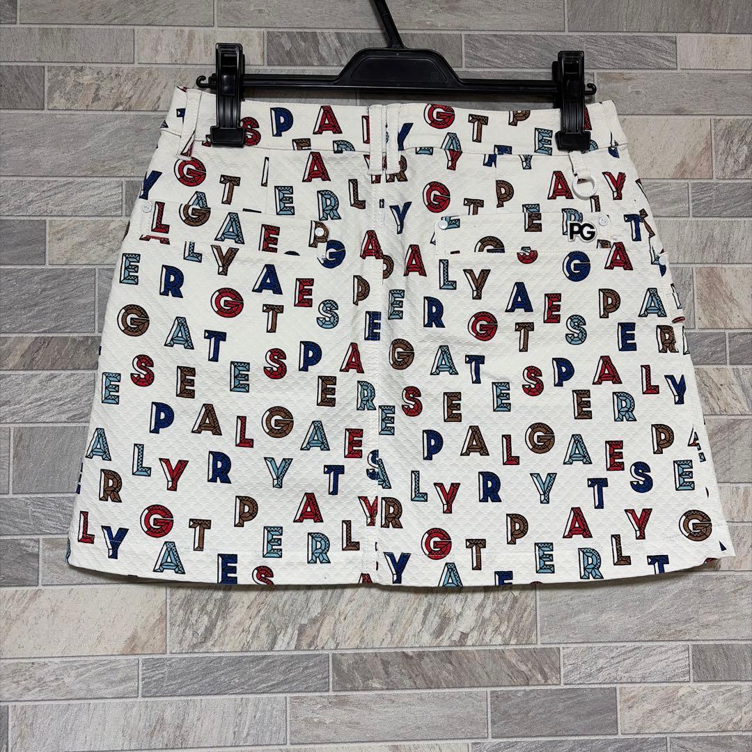 パーリーゲイツ ロゴプリント ストレッチ スカート ゴルフ 総柄 サイズ1