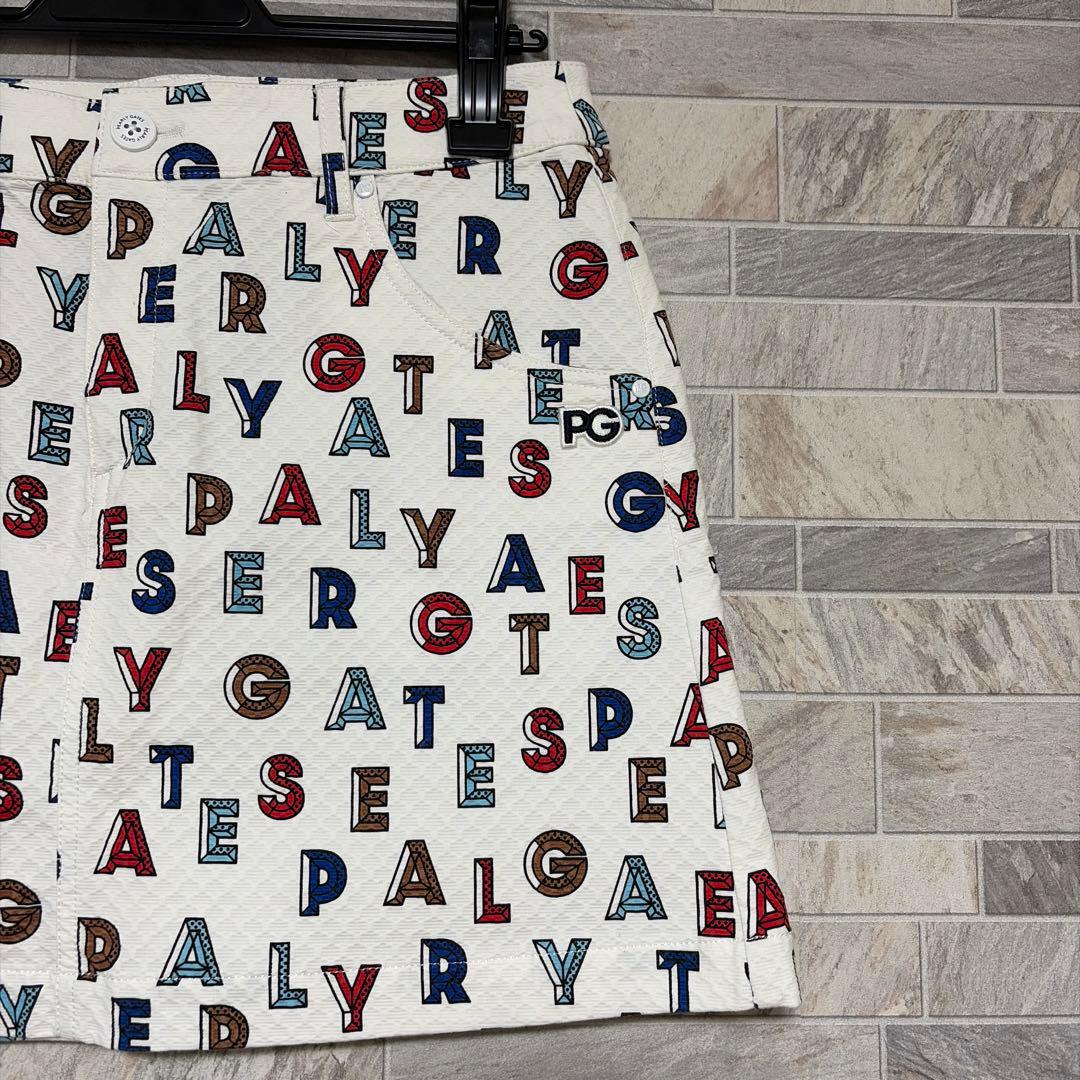 パーリーゲイツ ロゴプリント ストレッチ スカート ゴルフ 総柄 サイズ1