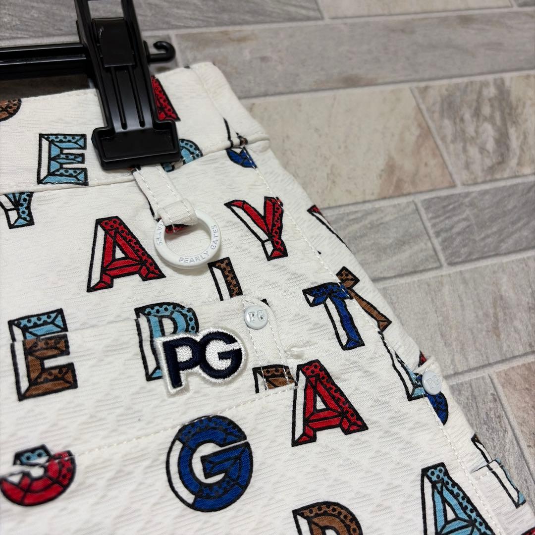 パーリーゲイツ ロゴプリント ストレッチ スカート ゴルフ 総柄 サイズ1