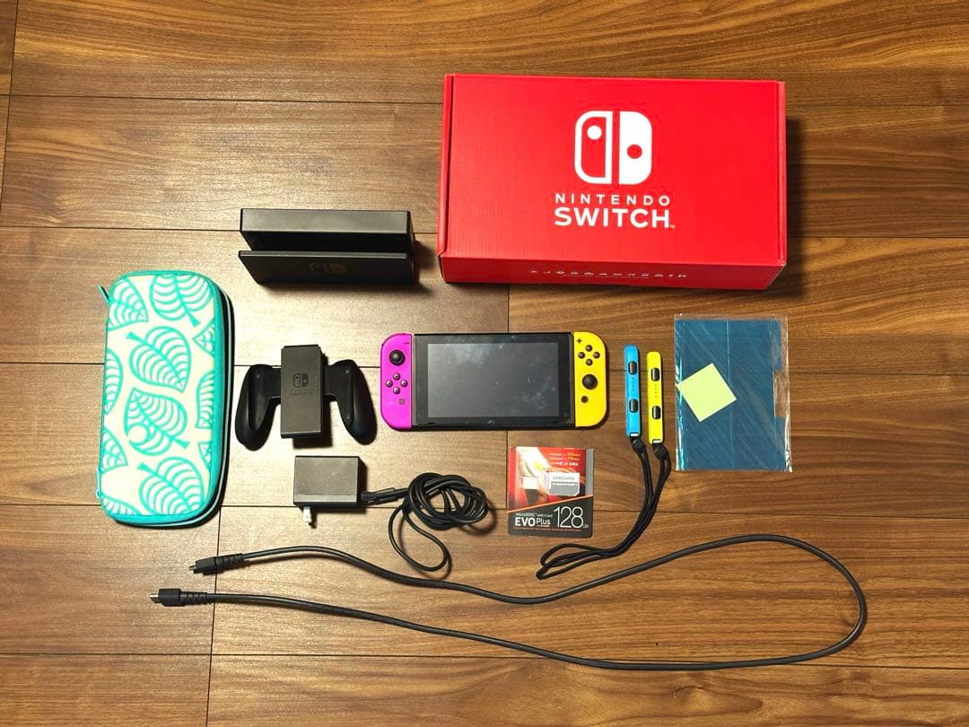 Nintendo Switch 本体 - オレンジ/パープル + あつ森ケース付