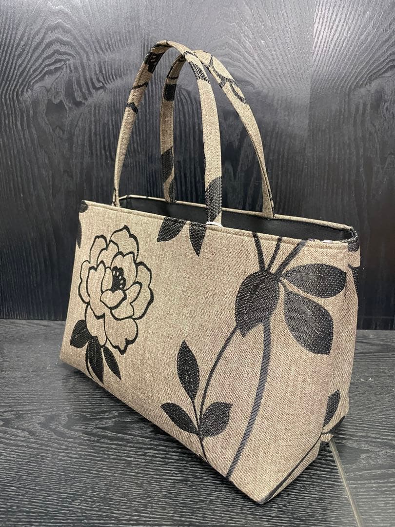 新品 花柄 和装バッグ お稽古 お茶席 和服 トートバッグ 呉服 着物 小紋