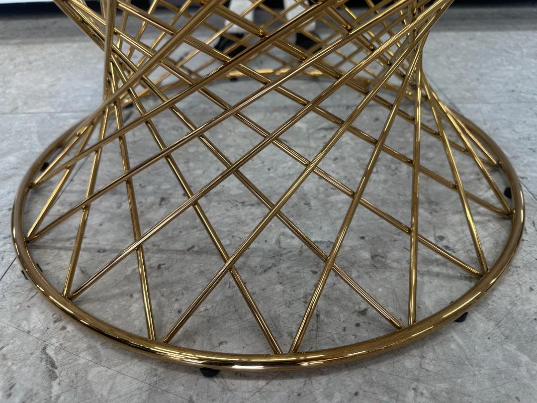 Francfranc　ガラスセンターテーブル　マーリアコーヒーテーブル　ゴールド