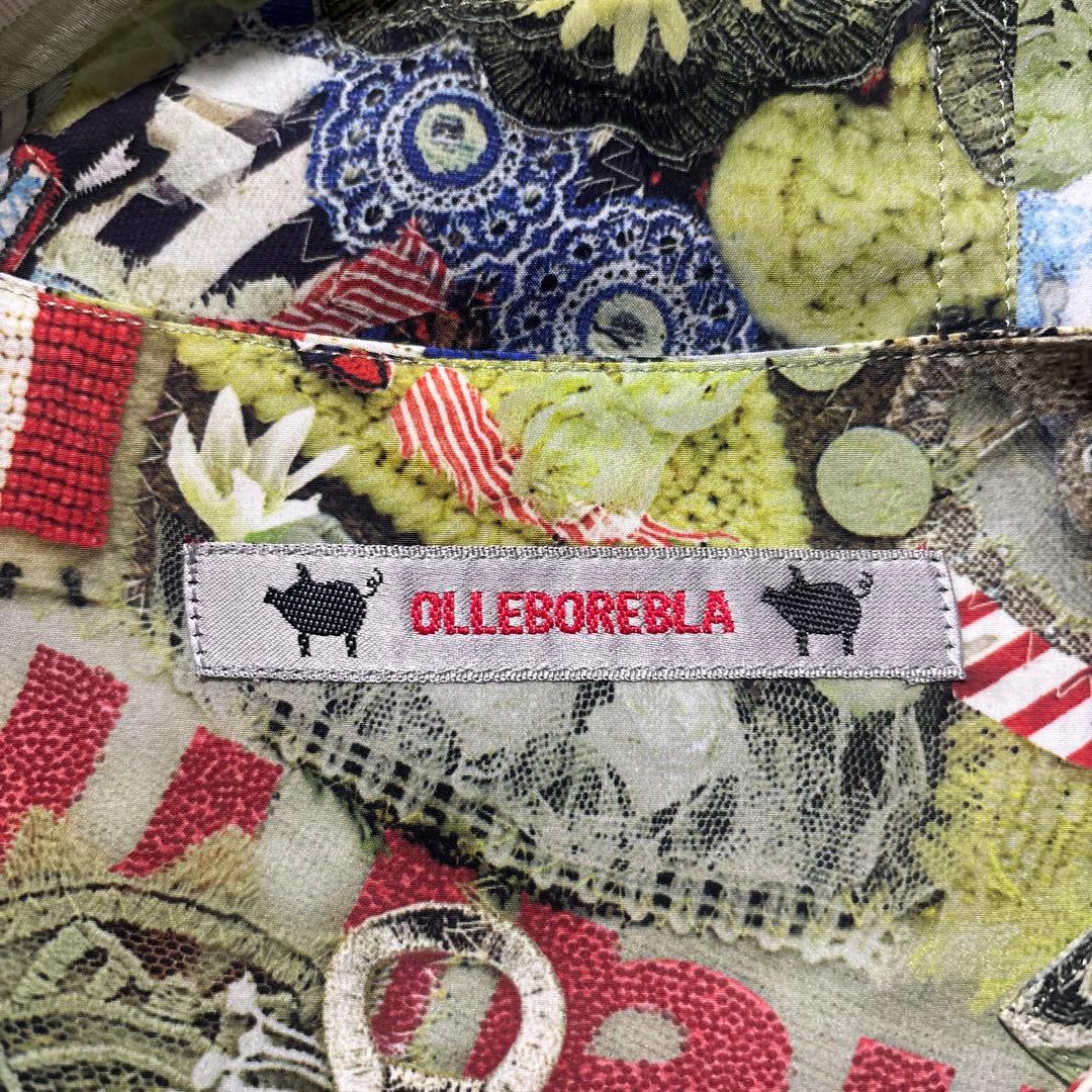 【新品タグ付】アルベロベロ ぶたさんコラージュワンピース M グリーン 日本製