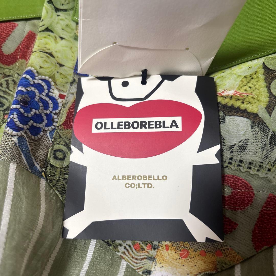 【新品タグ付】アルベロベロ ぶたさんコラージュワンピース M グリーン 日本製