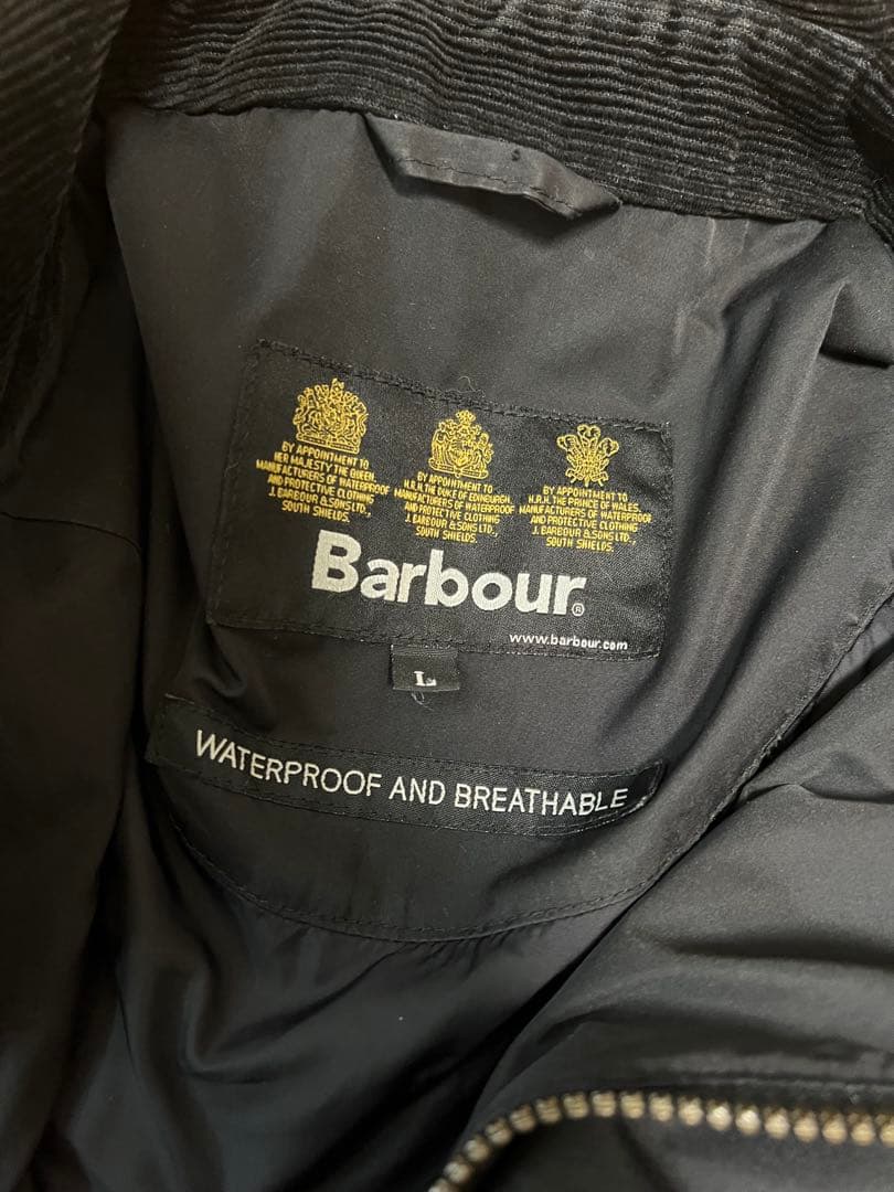 Barbour バブアー ナイロンジャケット L 紺 リペア済 ビデイル型