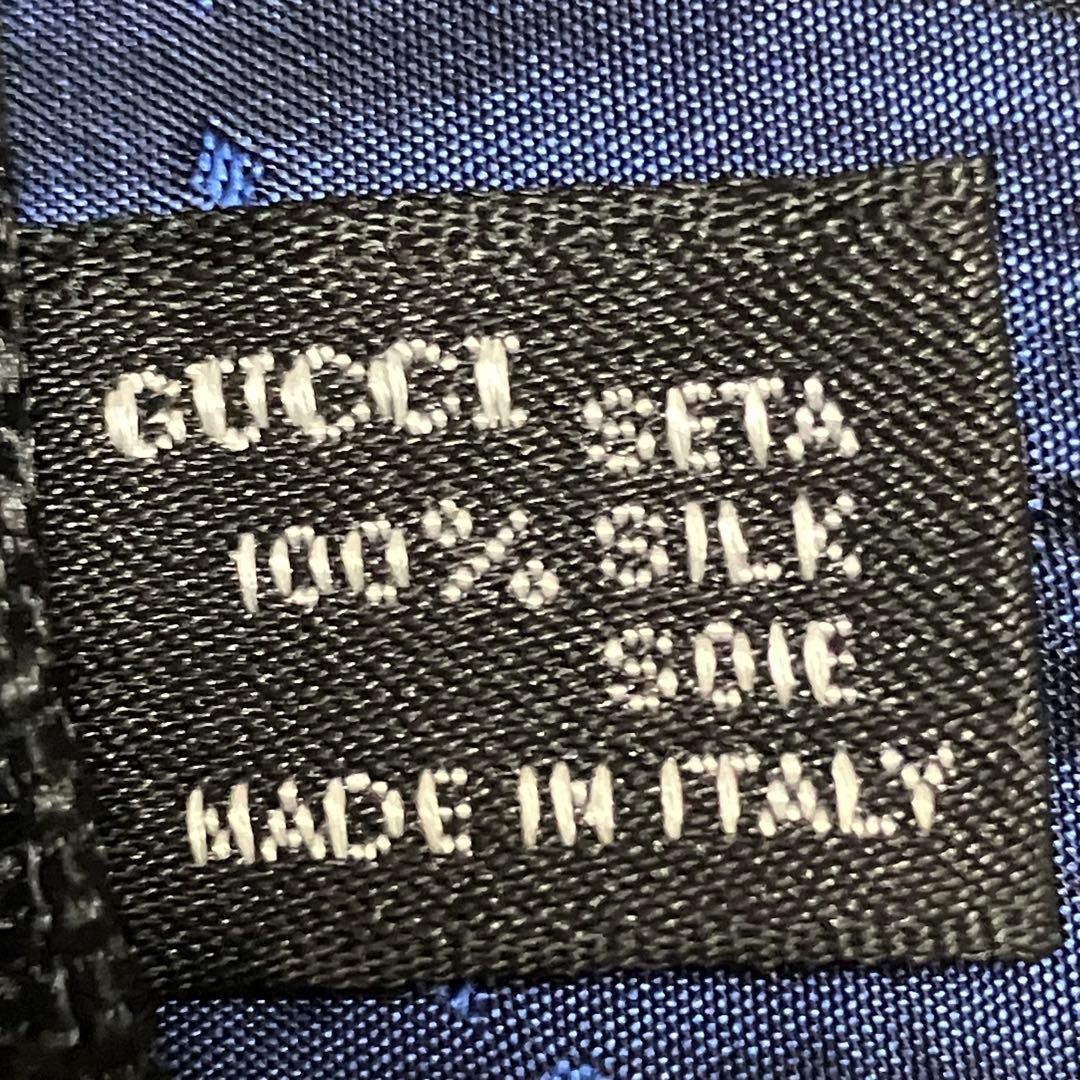 良品 GUCCI グッチ ネクタイ G柄 ジャガード シルク100% ブラック