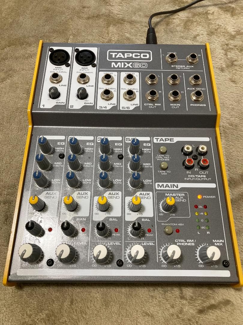 【美品】TAPCO MIX60 アナログミキサー6チャンネルのアナログミキサー