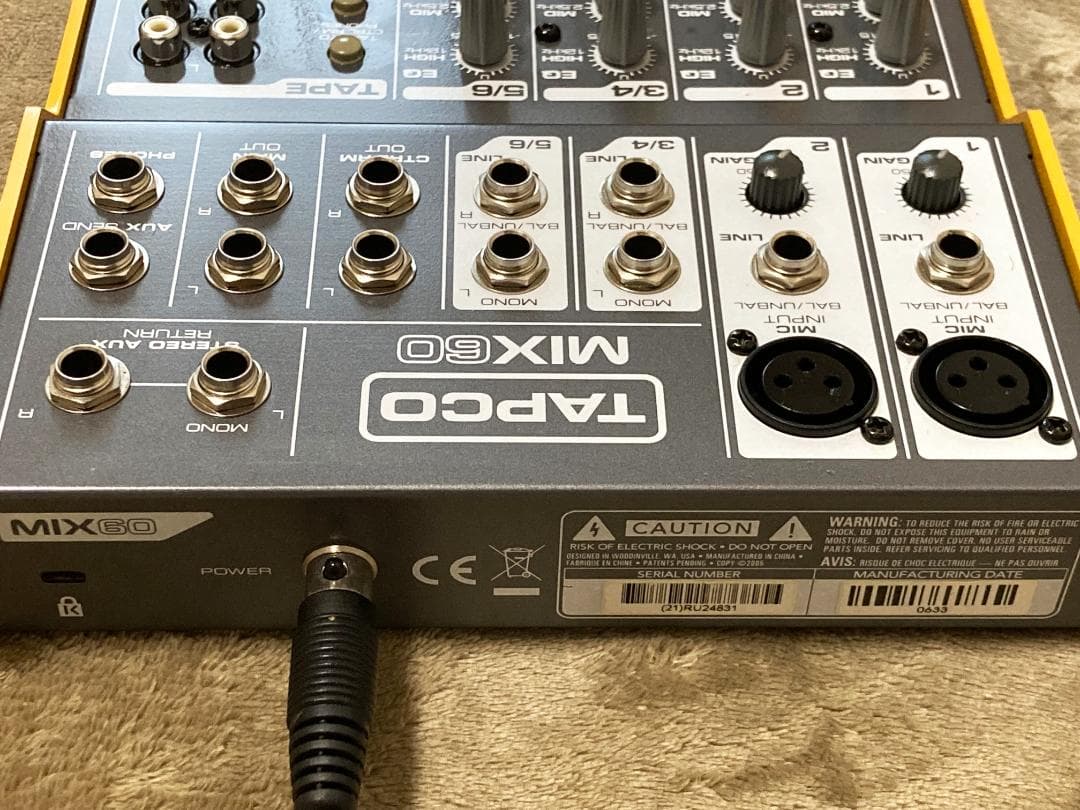 【美品】TAPCO MIX60 アナログミキサー6チャンネルのアナログミキサー