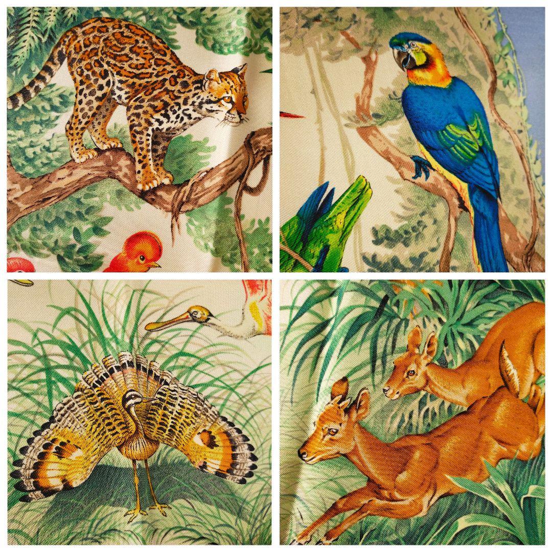 HERMES カレ90　EQUATEUR 赤道直下　ライトブルー