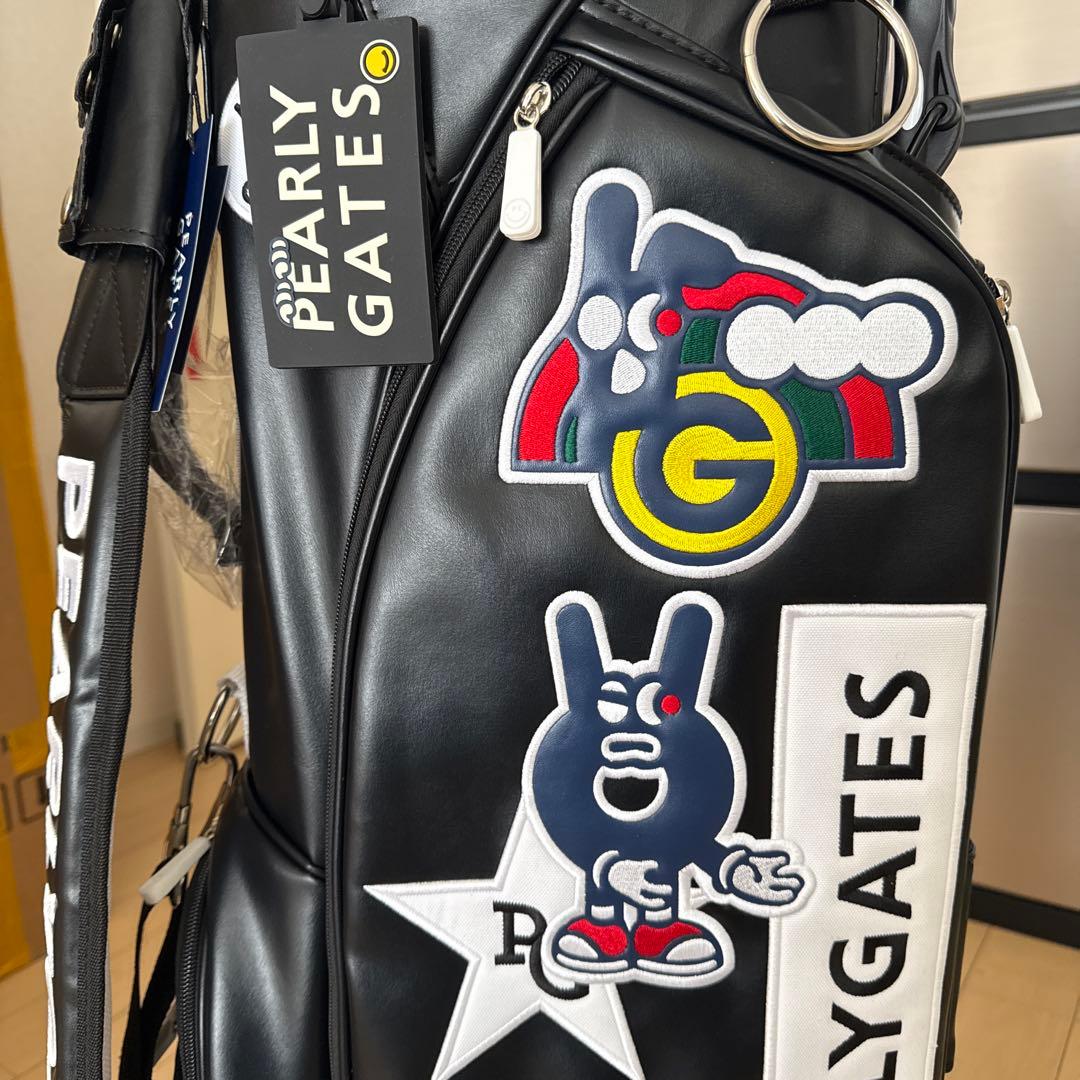 PEARLY GATES ブラックキャディバッグ　パーリーゲイツ　合成革