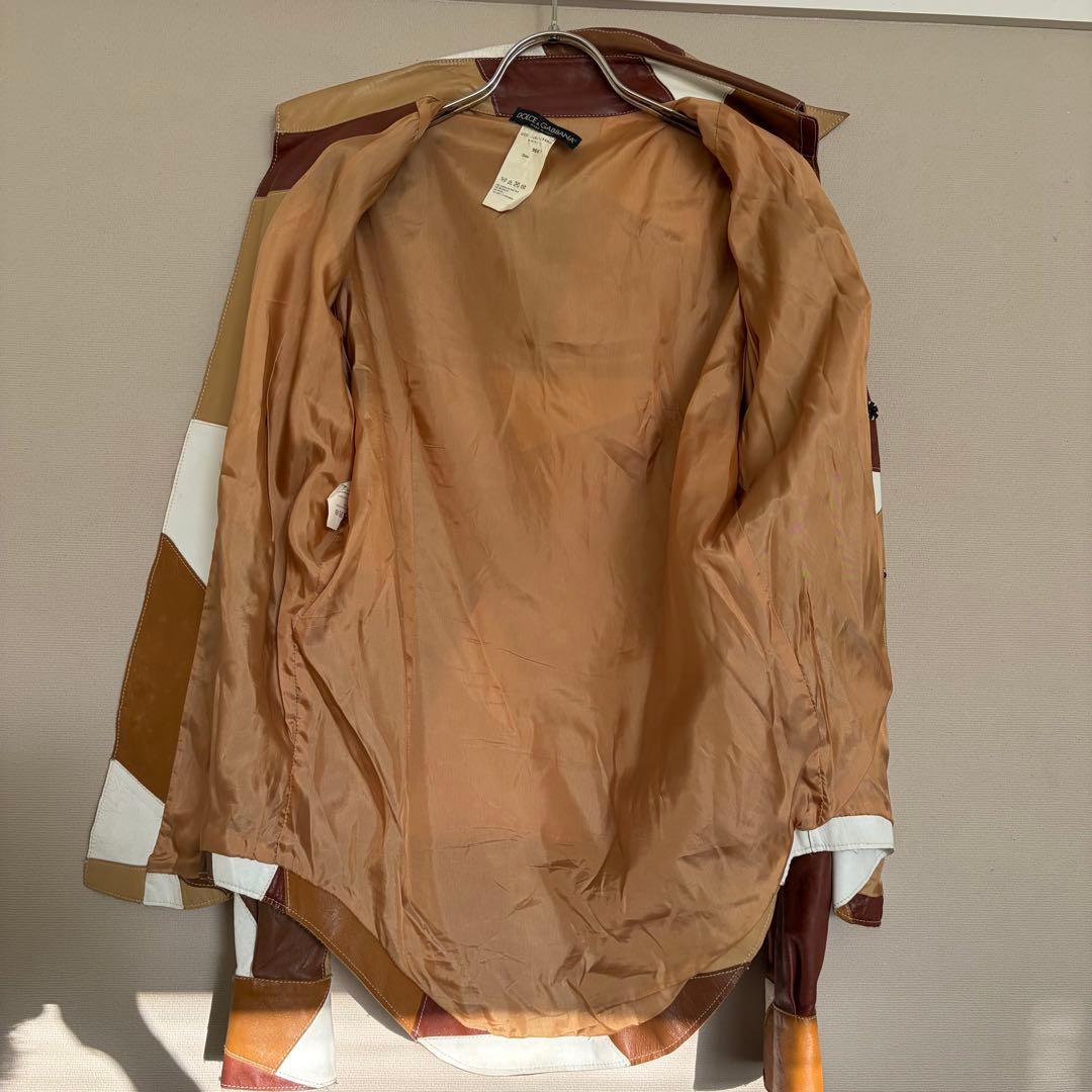 DOLCE&GABBAN パッチワーク　レザージャケット　レザーシャツ　48 M