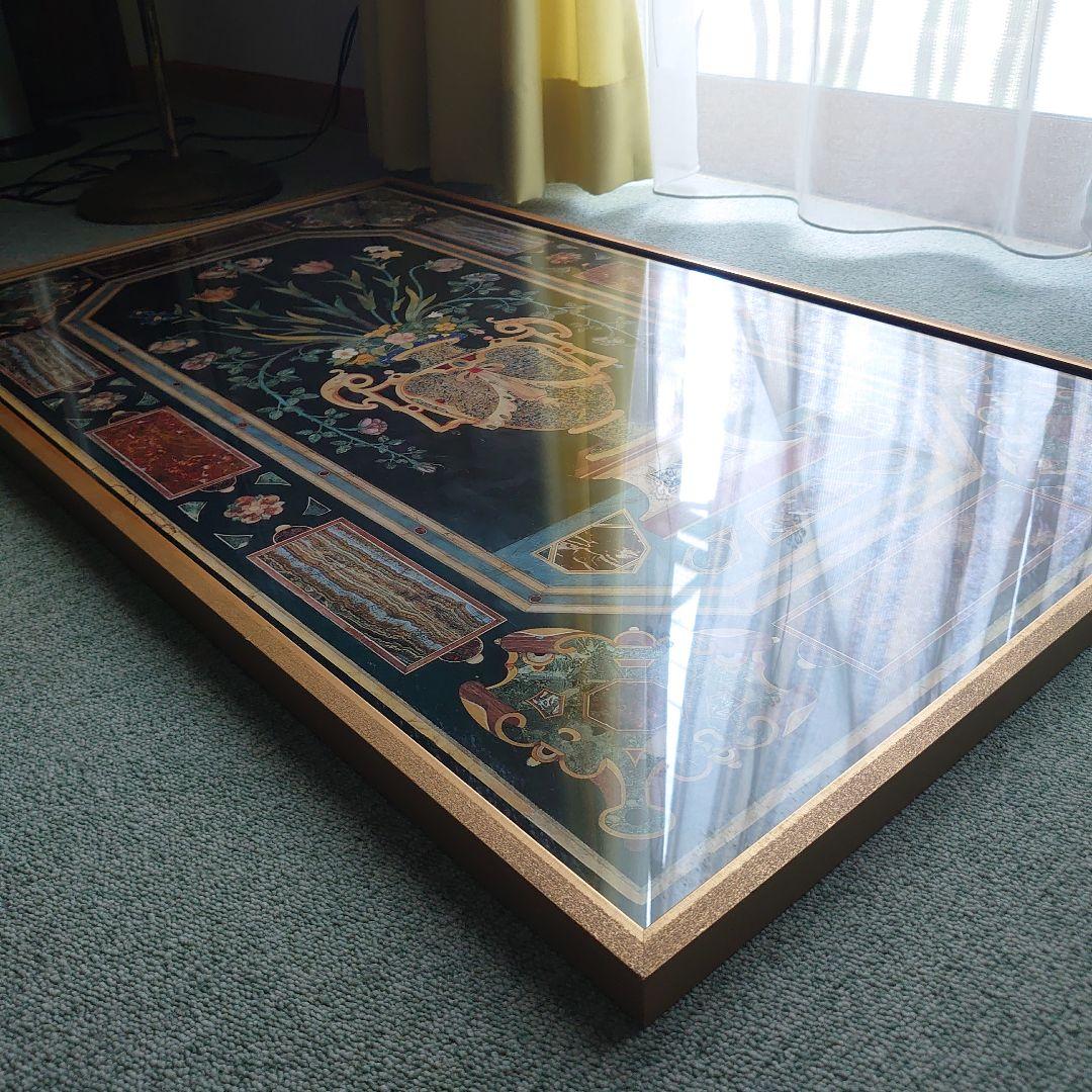 【美品】ITALY　輸入　絵画　高級印刷画　　特大額装　大理石アート