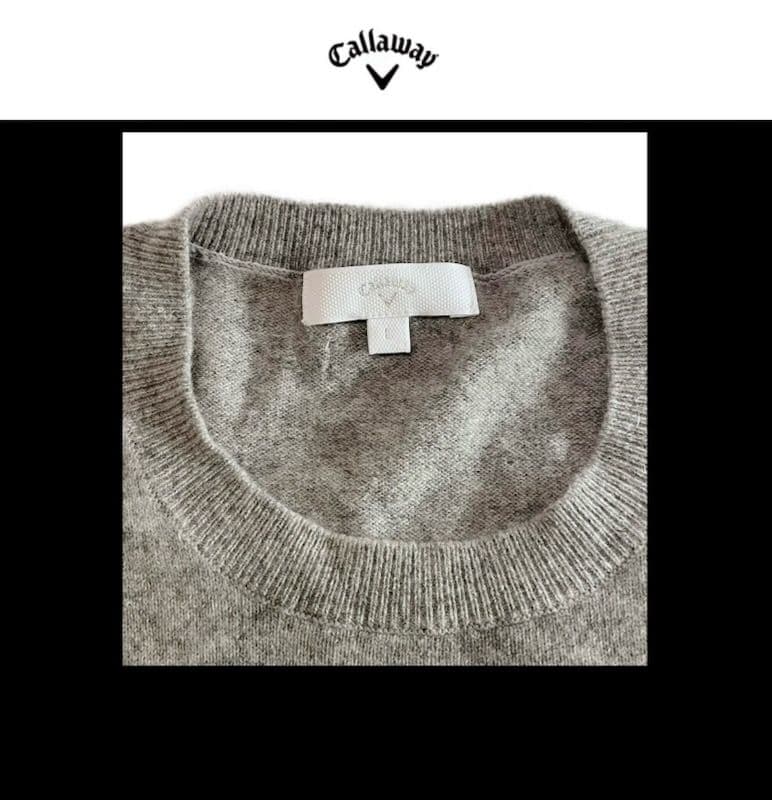 【希少品‼️】キャロウェイ カシミヤ100%Uネック グレー L