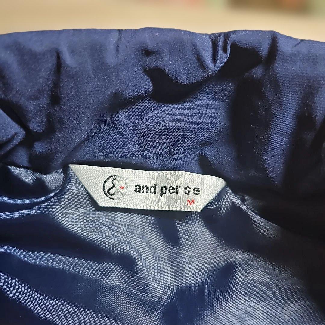 極美品 アンパスィ and per se 中綿ジャケット ゴルフウェア ネイビー