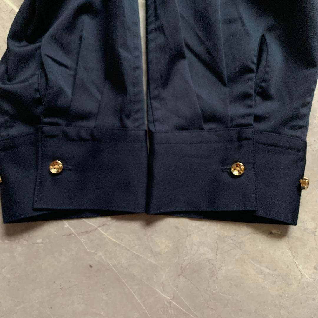 【美品】 Loungedress ラウンジレス　サテンBIGシャツ　ネイビー