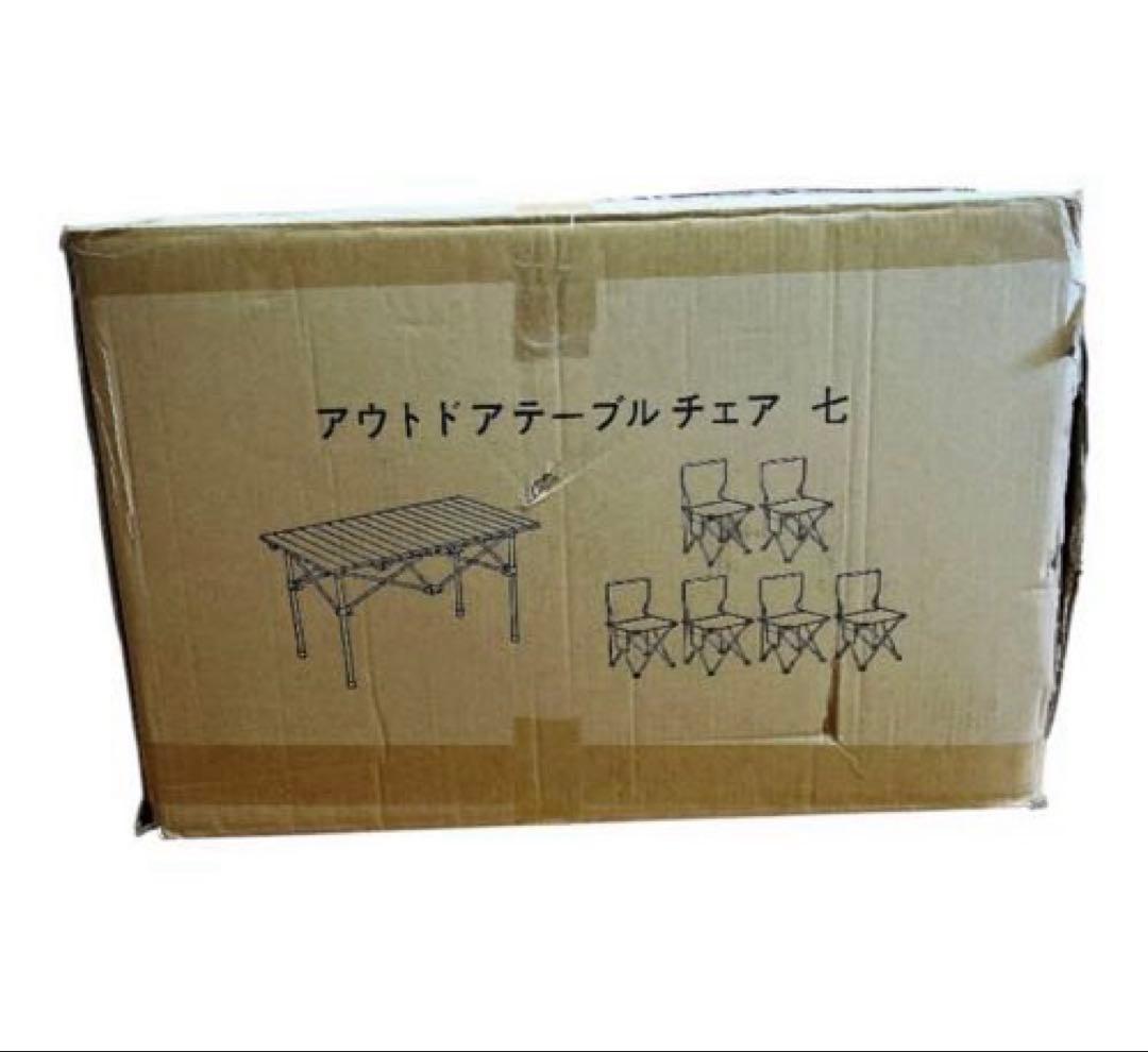 アウトドア❤️テーブル&チェア6脚セット　黒　アルミ　折り畳み　簡単　収納バッグ