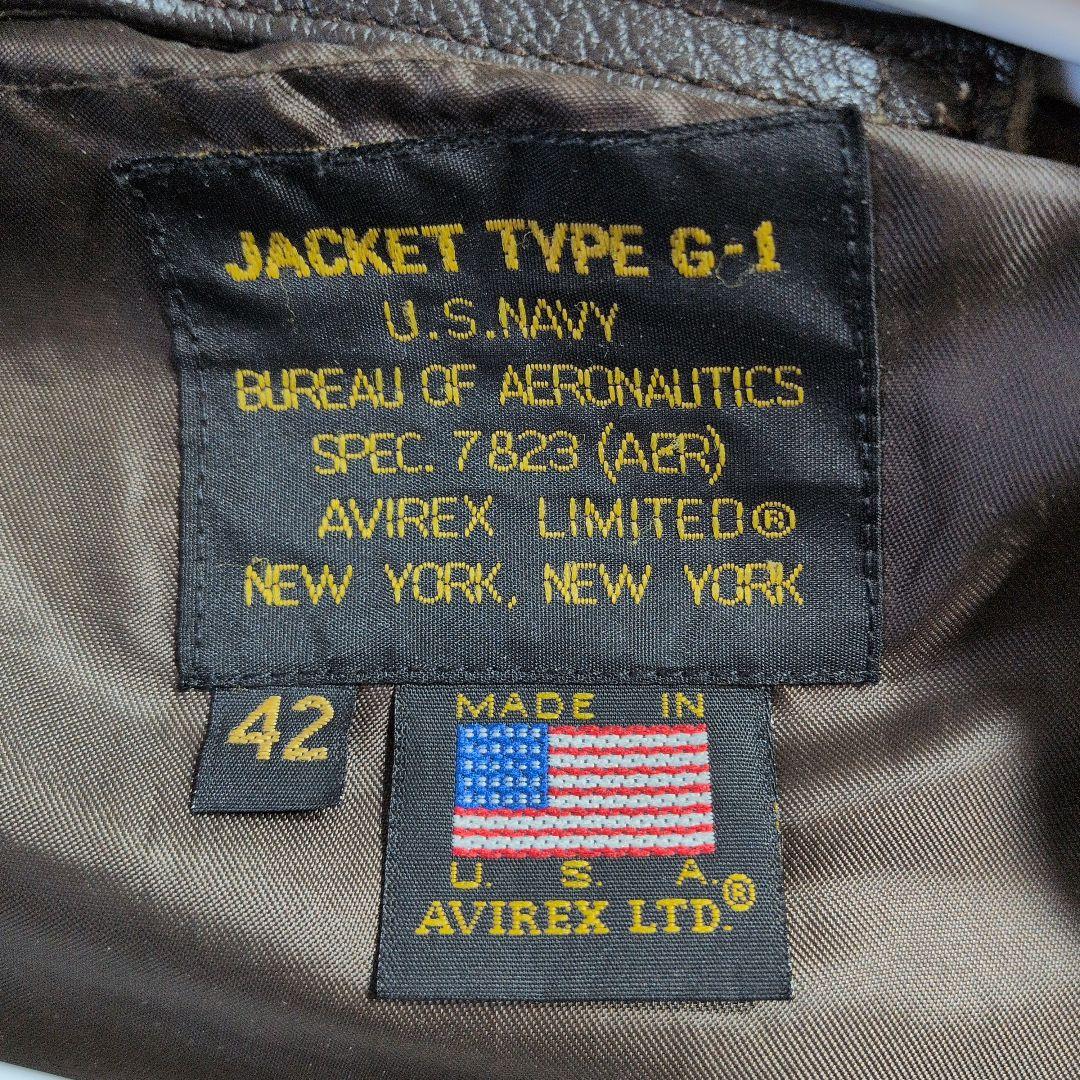 AVIREX G -1極美品サイズ42 XLフライトジャケット茶色　ゴートスキン