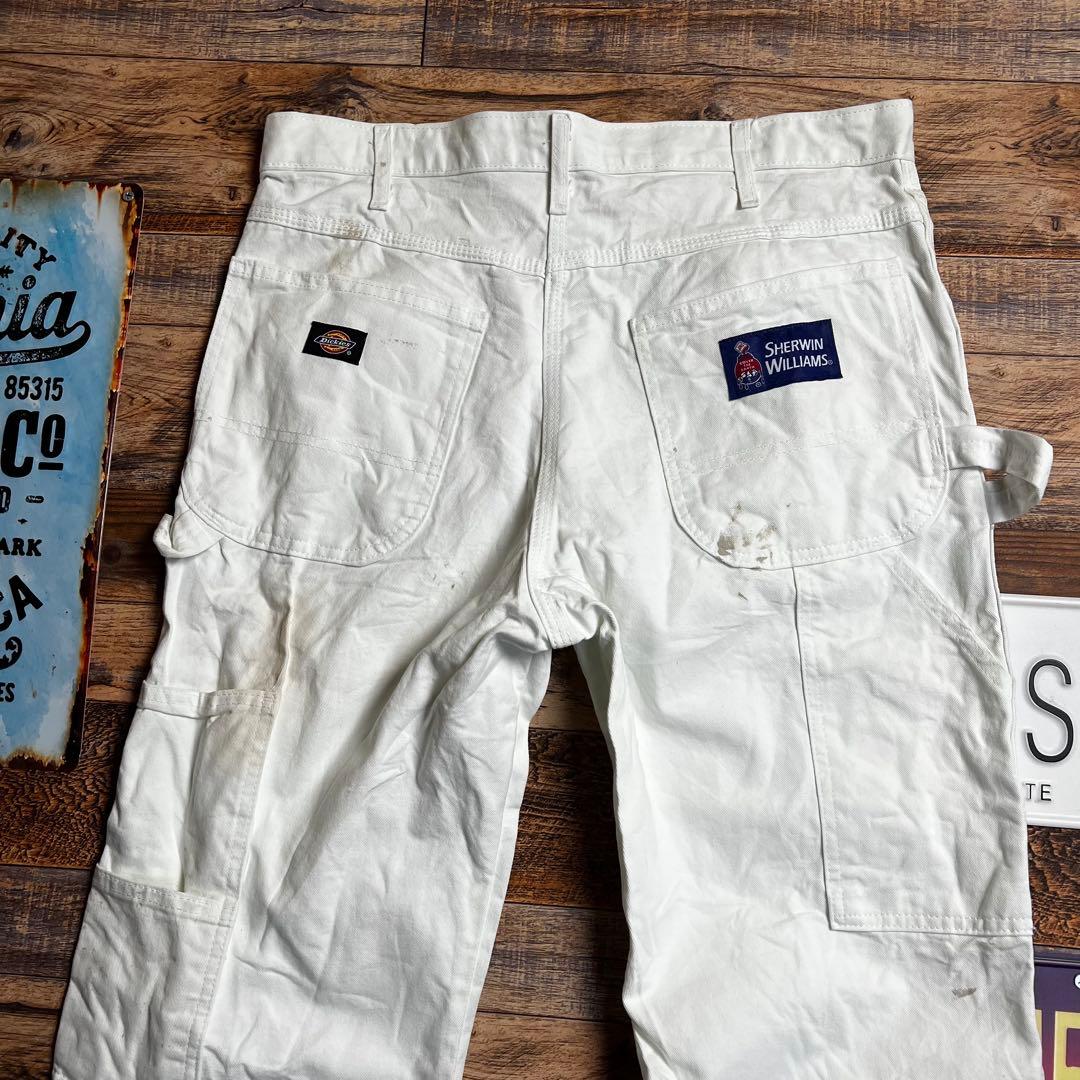 武*玄様 Dickies ペインターパンツ ホワイト W34 ワークパンツ 古着
