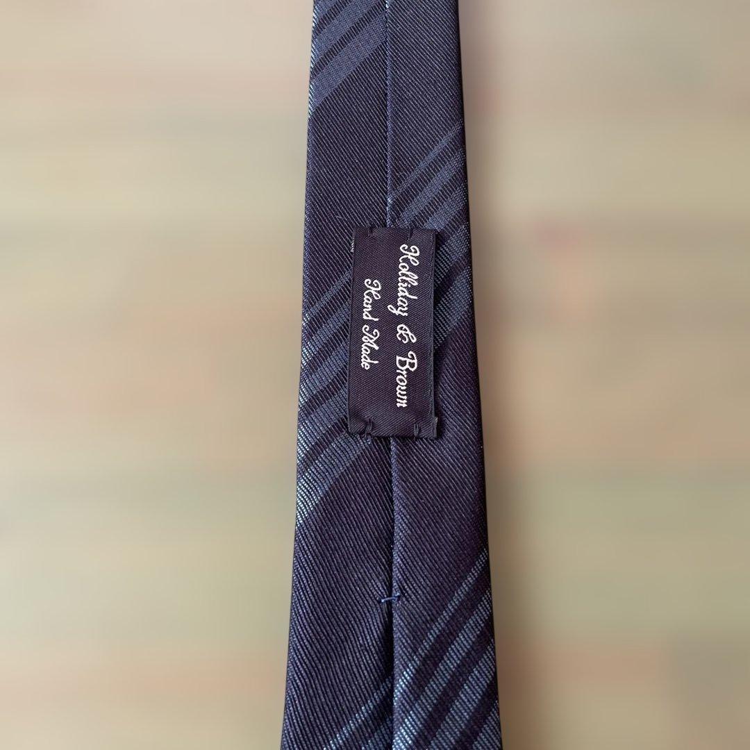 Holliday & Brown シルクネクタイ ダークブルー