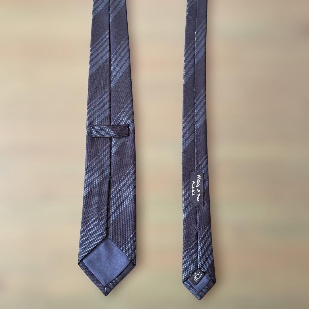 Holliday & Brown シルクネクタイ ダークブルー