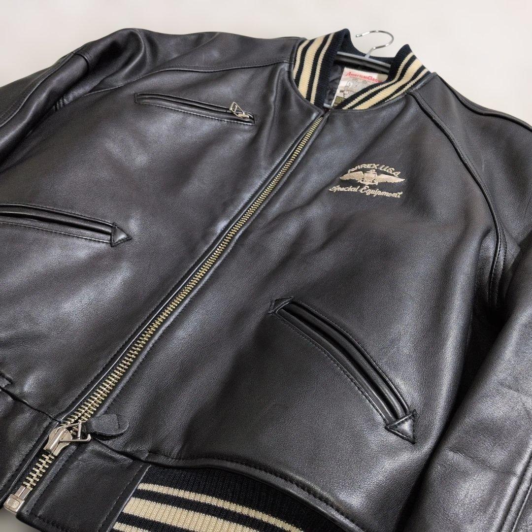 アヴィレックス レザー スタジャン S表記(M〜L相当) キルティング 超良品