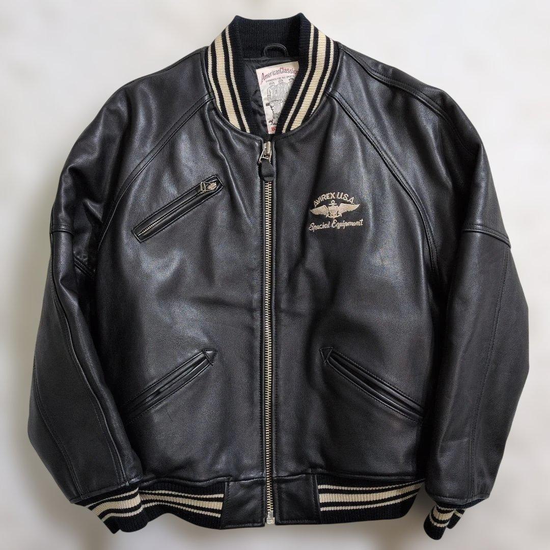 アヴィレックス レザー スタジャン S表記(M〜L相当) キルティング 超良品