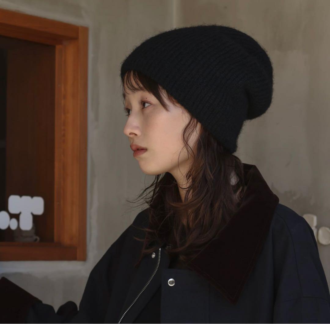 帽子 loose fit beanie / black