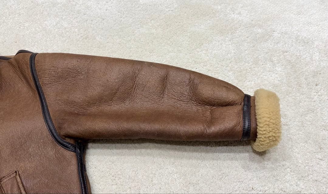 B3 羊革　レザージャケット　リアルムートン　ヴィンテージvintage b-3