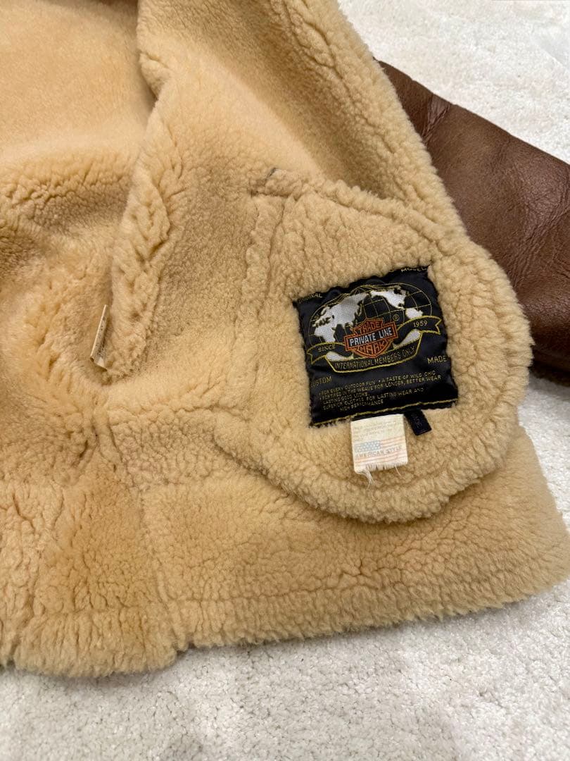 B3 羊革　レザージャケット　リアルムートン　ヴィンテージvintage b-3