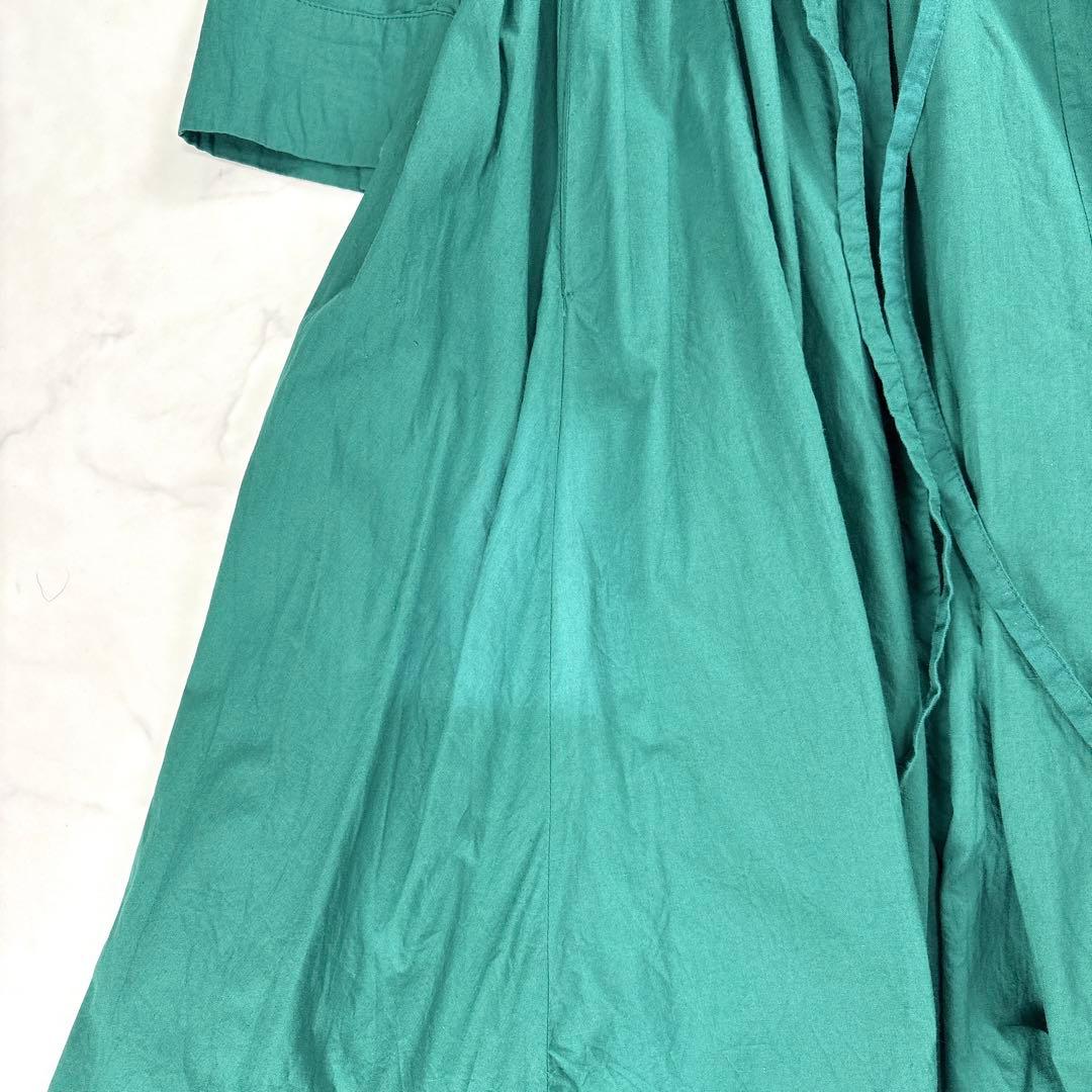 シビラ インドコットン ロングワンピース キャミワンピ付き グリーン