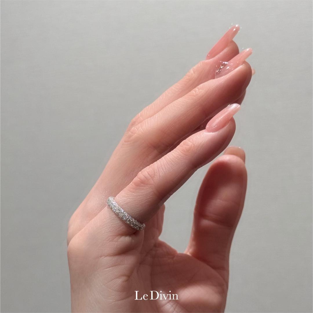 0号~　モアサナイト　3.2mmパヴェピンキーリング　S925　金アレ対応