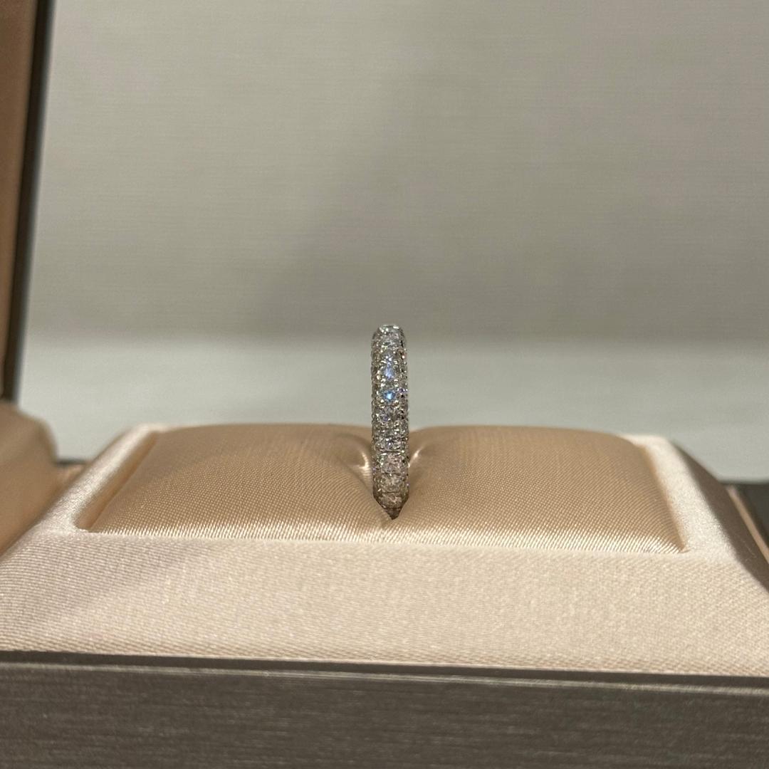 0号~　モアサナイト　3.2mmパヴェピンキーリング　S925　金アレ対応