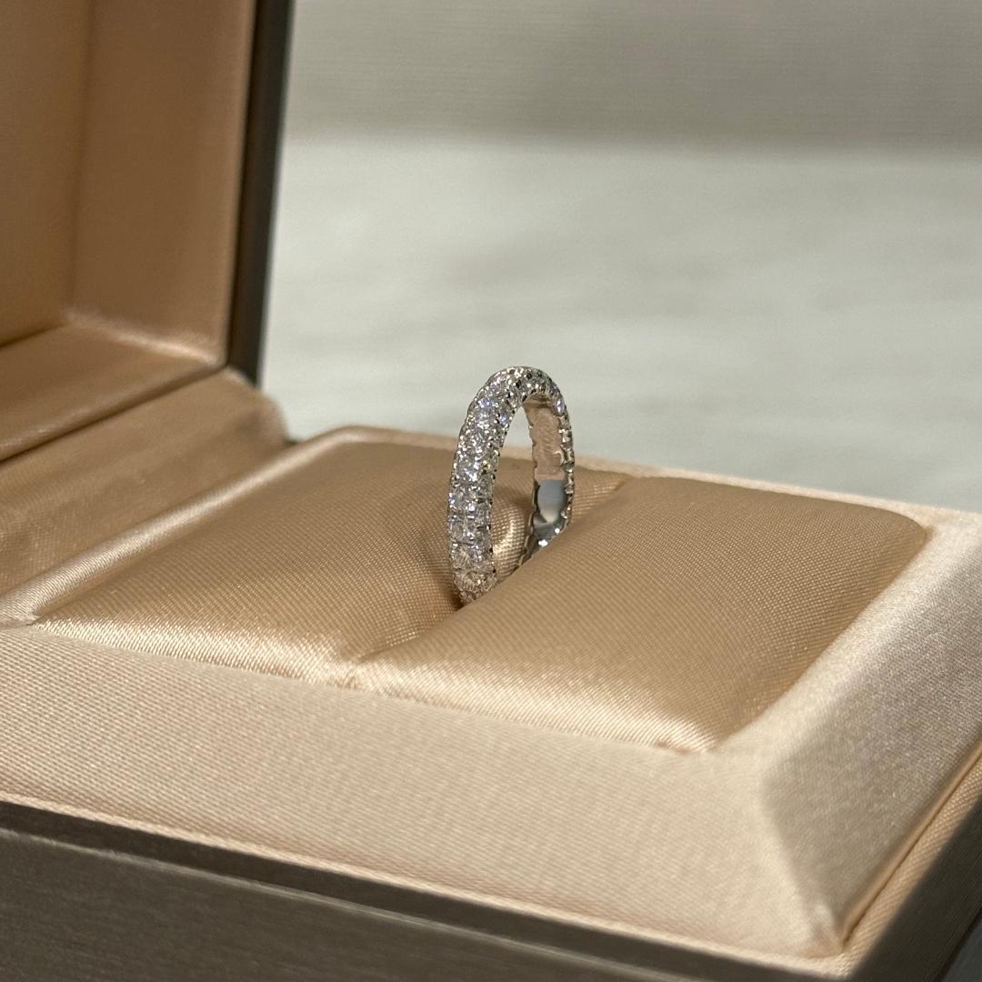 0号~　モアサナイト　3.2mmパヴェピンキーリング　S925　金アレ対応