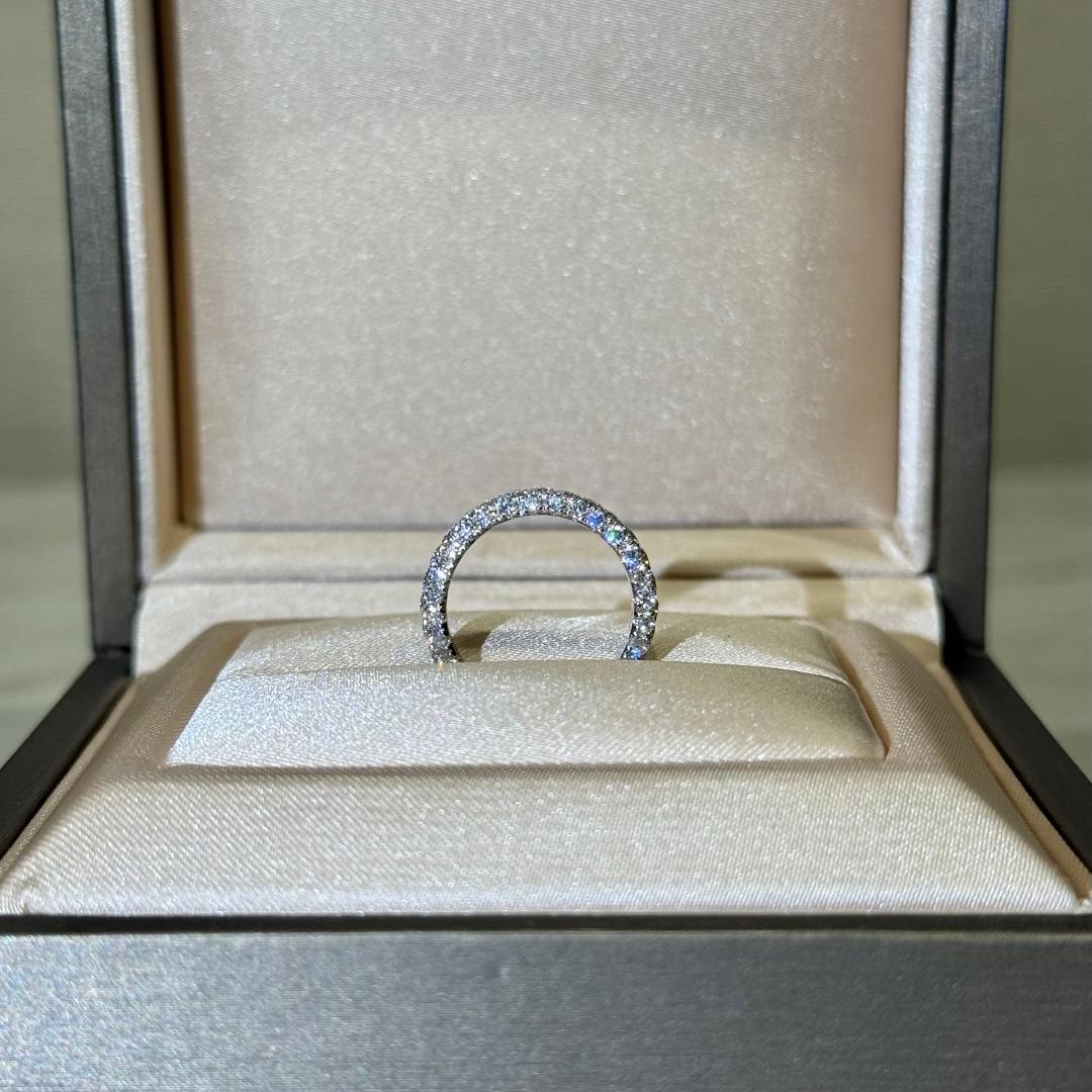 0号~　モアサナイト　3.2mmパヴェピンキーリング　S925　金アレ対応