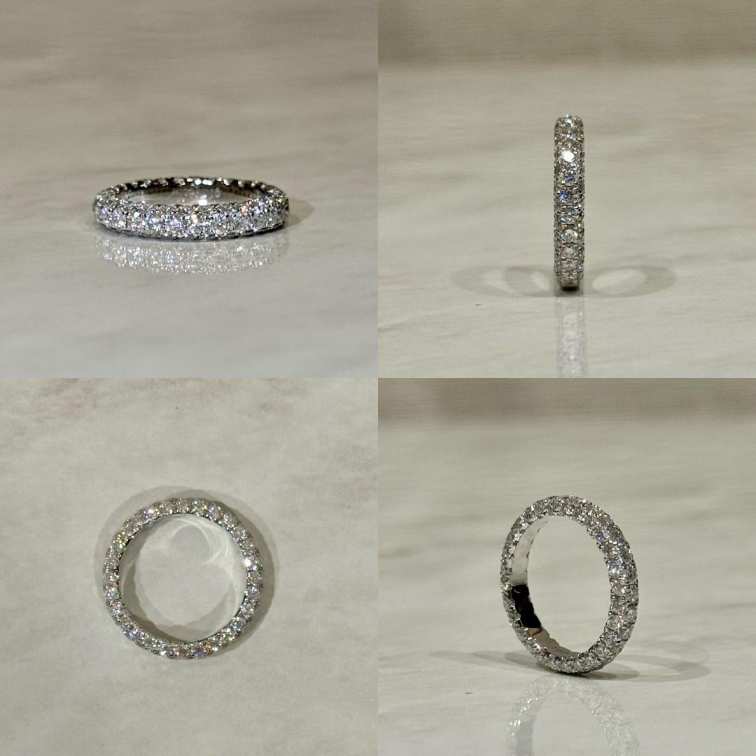 0号~　モアサナイト　3.2mmパヴェピンキーリング　S925　金アレ対応