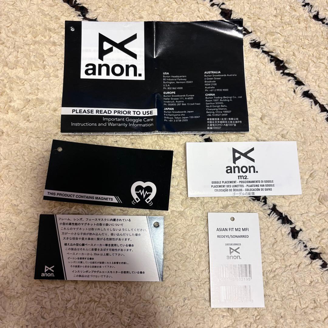 美品 アノンANON(バートンBURTON) M2スノーボード スキー　ゴーグル