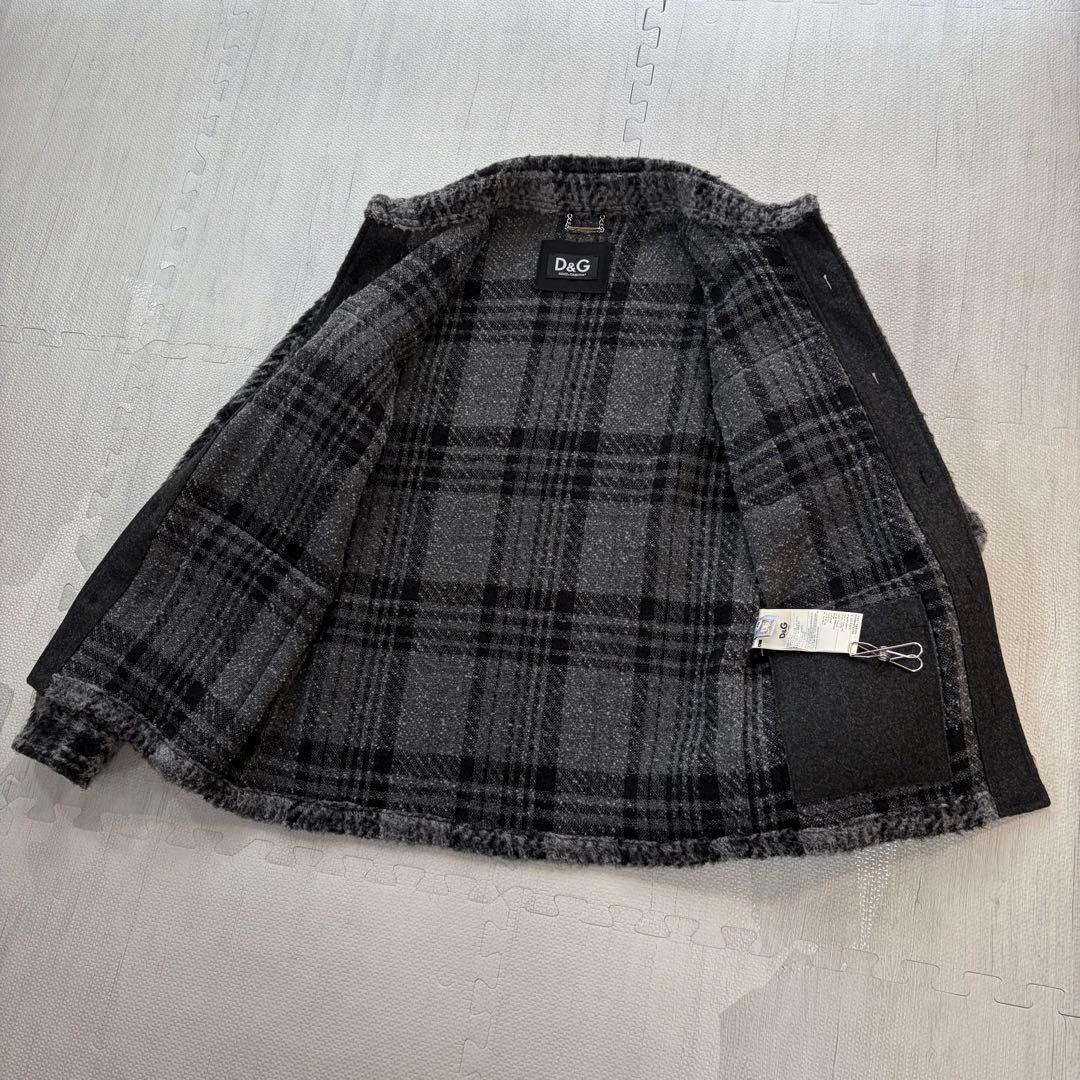 D&G ドルチェ&ガッバーナ ツイードジャケット 48 ブルガリア製 チェック