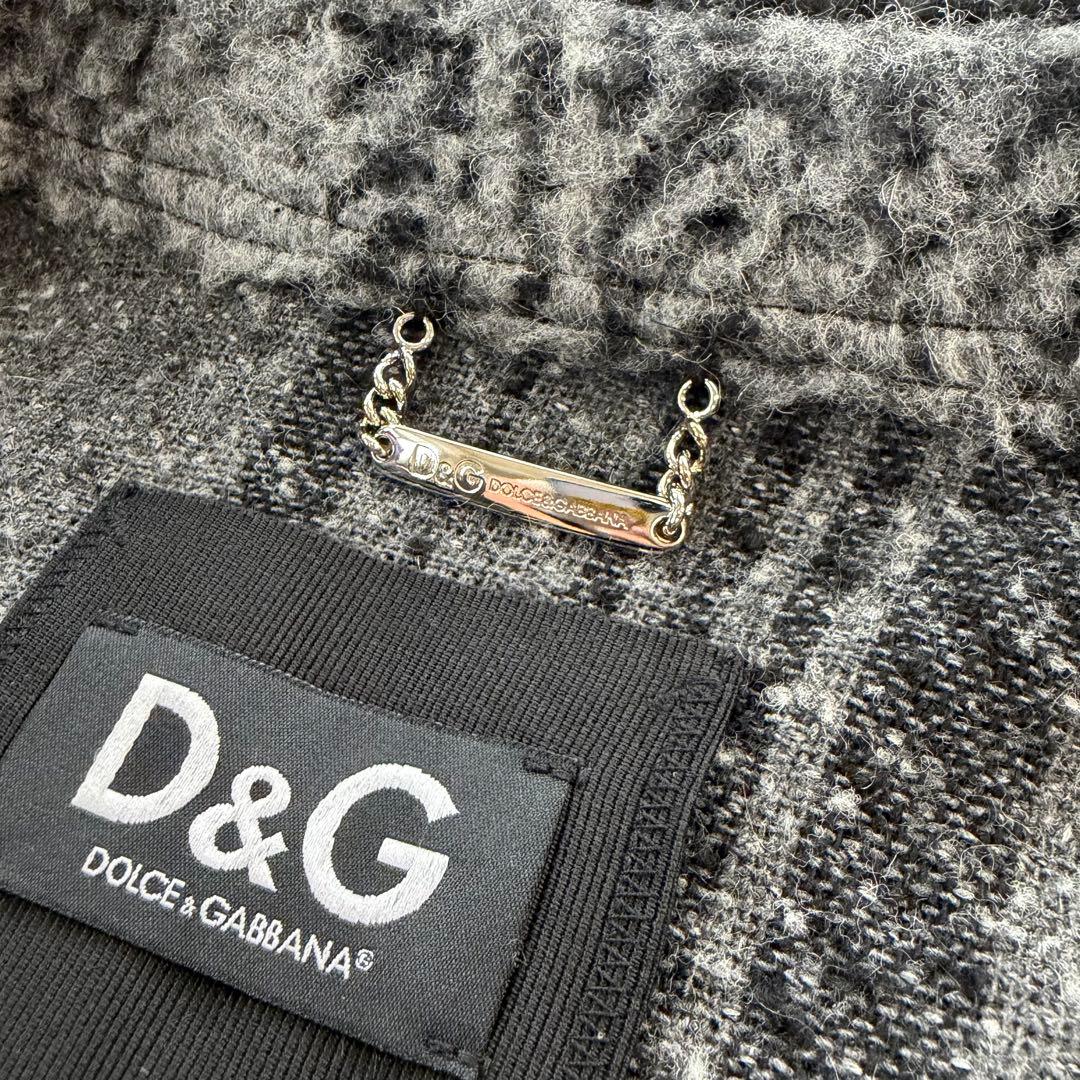 D&G ドルチェ&ガッバーナ ツイードジャケット 48 ブルガリア製 チェック