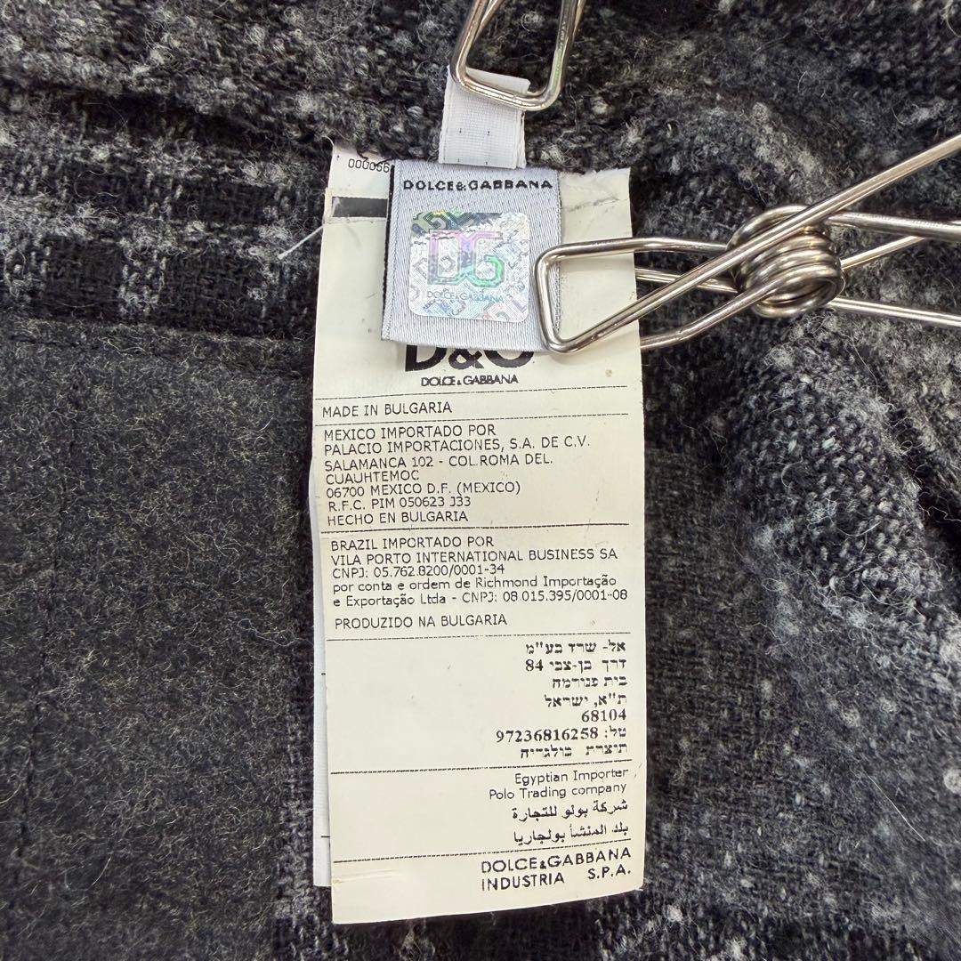 D&G ドルチェ&ガッバーナ ツイードジャケット 48 ブルガリア製 チェック