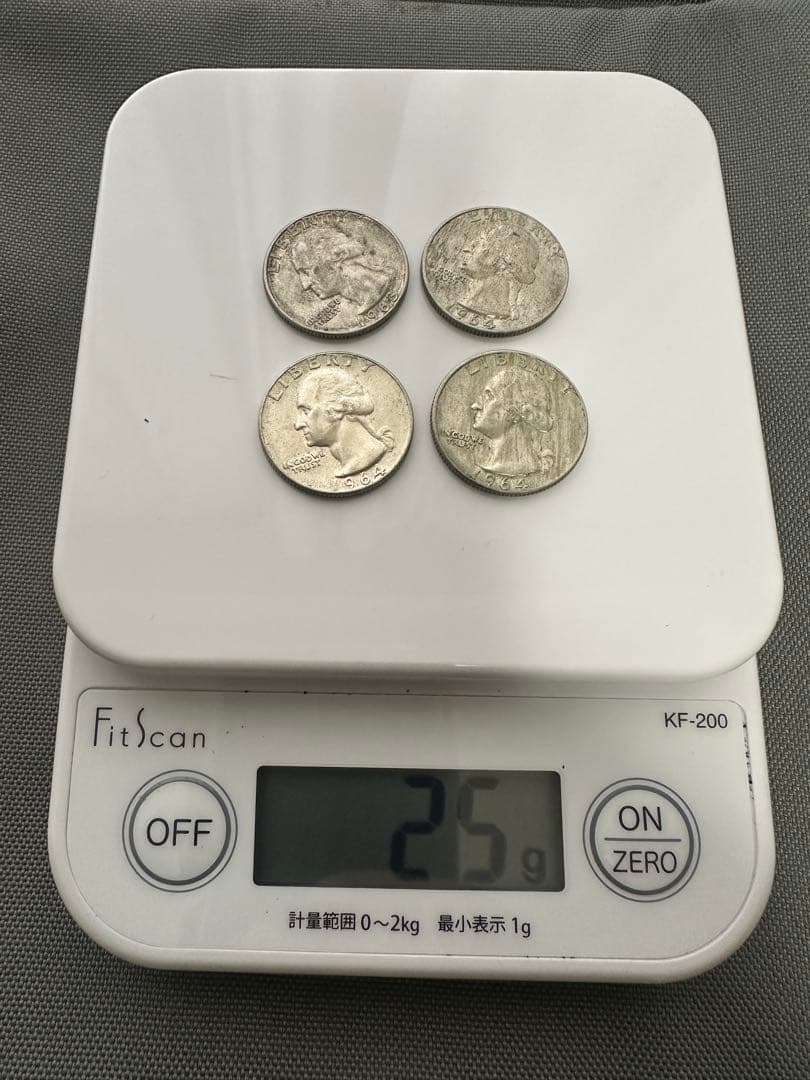 ❁*m様 25セント　旧硬貨　銀貨　4枚