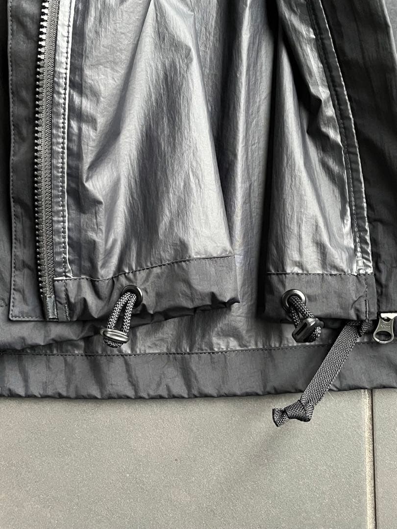 エーグルAIGLE 透湿防水パッカブルロングフーデッドジャケット　黒　ライナー