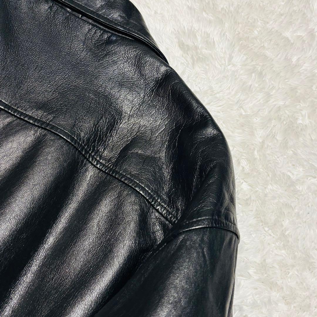 美品 ポールスミス ラムレザー ジャケット 羊革 カーコート ブラック Lサイズ
