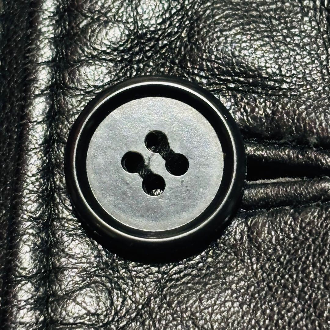 美品 ポールスミス ラムレザー ジャケット 羊革 カーコート ブラック Lサイズ