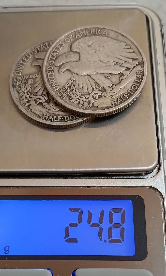 ウォーキングリバティハーフダラー銀貨(2枚セット)