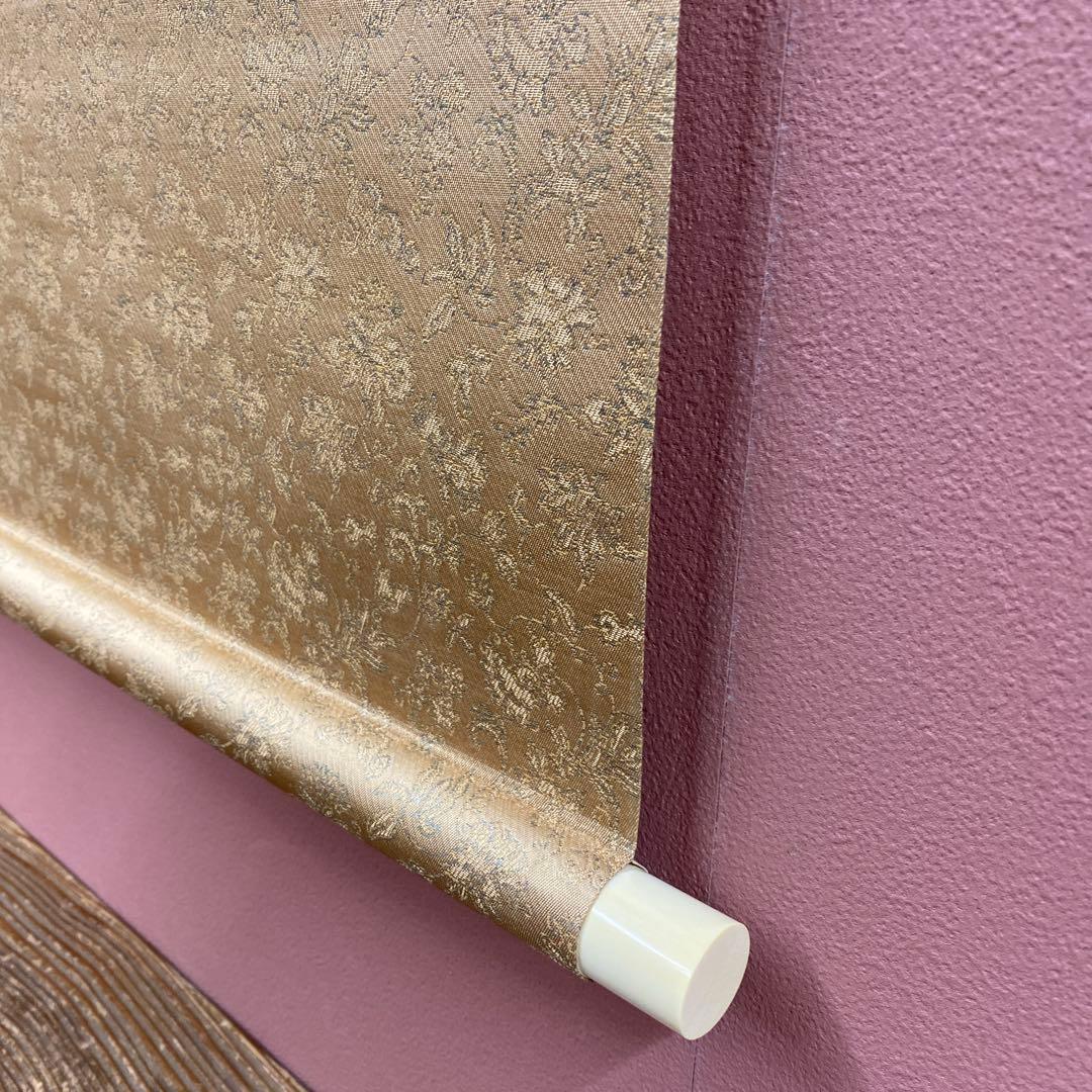 美品 掛け軸 笠井利之作 金地 月下の雇図 共箱 太巻き付 秋掛け 美術年鑑掲載